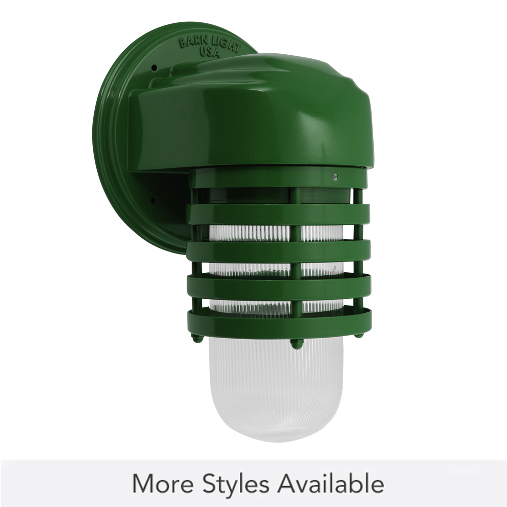 Streamline LED Industrial Ring Sconce, 307-Emerald Green, RIB-Ribbed Glass