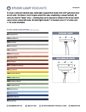 Studio Cable Specs