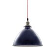 10" Gladstone, 705-Navy, Nickel Socket with No Switch, CSRW-Red & White Cloth Cord