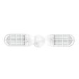 Atomic Topless LED Double Industrial Guard Sconce, 200-White, CGG-Standard Cast Guard, FST-Frosted Glass
