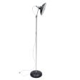 Sinclair Floor Lamp, 100-Black, Galvanized Stem, CSBW-Black & White Cloth Cord, Nostalgic Edison 1890 Era 40W Bulb