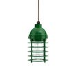 Static Ring Pendant, 307-Emerald Green, CSBB-Black & Brown Cloth Cord, Nostalgic Edison-Style 1890 Era 40 Watt Light Bulb