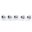 Vanity Strip Light, 5-Light, 200-White, Half-Chrome Bulbs