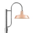 16" The Original™, 995-Natural Raw Copper, Single Decorative Post Mount, 975-Galvanized, Smooth Direct Burial Pole, 975-Galvanized