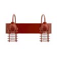Static Ring Double Vanity Light, Gooseneck Mounting, 400-Barn Red, Nostalgic Edison 1890 Era Bulbs
