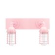 Static Ring Double Vanity Light, Straight Arm Mounting, 480-Blush Pink, FST-Frosted Glass