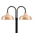 16" Avalon, 995-Natural Raw Copper, Double Post Mount, 100-Black, Smooth Direct Burial Pole, 100-Black