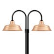 15" Bomber, 995-Natural Raw Copper, Double Post Mount, 100-Black, Smooth Direct Burial Pole, 100-Black