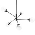 Bubble 5-Light Chandelier, 100-Black, Clear Globes