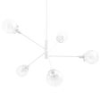Bubble 5-Light Chandelier, 200-White, Clear Globes