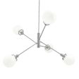 Bubble 5-Light Chandelier, 975-Galvanized, White Globes