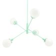 Bubble 5-Light Chandelier, 370-Mint, White Globes