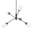 Bubble 5-Light Chandelier, 705-Navy, White Globes