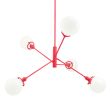 Bubble 5-Light Chandelier, 470-Watermelon, White Globes