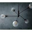 Bubble 5-Light Chandelier, 100-Black, Clear Globes