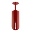 Milan LED Stem Mount Pendant, 400-Barn Red, Single Standard Slot, RIB-Ribbed Glass