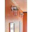 Streamline Industrial Guard Sconce, 975-Galvanized, Flared Shade, CGG-Standard Cast Guard, 400-Barn Red, RIB-Ribbed Glass
