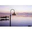 17" Bomber Post Mount Light, 997-Natural Raw Brass, Single Post Mount Option in 975-Galvanized, Smooth Direct Burial Pole in 975-Galvanized