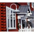 15" Bomber Post Mount Lights, 975-Galvanized, Single Decorative Post Mount Option in 975-Galvanized, Wire Cage, Smooth Direct Burial Pole | Photo Courtesy of Red Rose Motel and Tavern