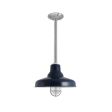 14" Union, 705-Navy, CGG-Standard Cast Guard, 975-Galvanized, FST-Frosted Glass, Mounting in 975-Galvanized