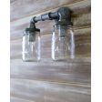 Westerfeld 2-Light Ball Jar Sconce, Edison Style 1890 Era 40W Bulbs