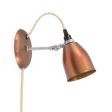 Lovell Plug-In Sconce, 996-Natural Weathered Copper, CSGW-Gold & White Cloth Cord