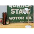 Lovell Task Lamp (Lit up), 250-Porcelain White, Stem in 997-Raw Brass, CSBW-Black & White Cloth Cord