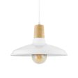 12" Shade in 200-White, Maple Wood, SWH-Standard White Cord, Shown with Elva Tala Lamp