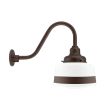 Drum Gooseneck, 615-Oil-Rubbed Bronze, Opaque Glass, Single Painted Band, 601-Chocolate, G15 Gooseneck Arm, 615-Oil-Rubbed Bronze