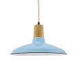 14" Shade in 765-Porcelain Delphite Blue, Ash Wood, TPT-Putty Twist Cord