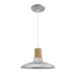 12" Shade in 975-Galvanized, Ash Wood, SWH-Standard White Cord, Canopy in 975-Galvanized