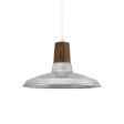 12" Shade in 975-Galvanized, Walnut Wood, SWH-Standard White Cord