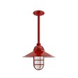 14" Syracuse LED, 400-Barn Red, CGG-Standard Cast Guard, FST-Frosted Glass