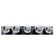 Vanity Strip Light, 5-Light, 100-Black, Half-Chrome Bulbs