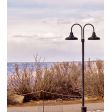 14" Union, M603-Brown, Double Post Mount, 100-Black, Smooth Direct Burial Pole, 100-Black