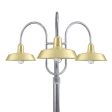 16" The Original™ LED, 997-Natural Raw Brass, Standard Cast Guard &  Clear Crackle Glass, 975-Galvanized, 3-Light Post Mount, 975-Galvanized, Smooth Direct Burial Pole, 975-Galvanized