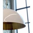 16” Shade, 200-White Exterior Finish, 997-Raw Brass Interior Finish, CSGW-Gold & White Cloth Cord | Photo Courtesy of Lighting Environments