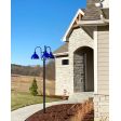 16" Wilcox LED, 750-Porcelain Cobalt Blue, Triple Post Mount in 100-Black, 10’ Fluted Direct Burial Pole in 100-Black, TGG-Heavy Duty Cast Guard in 750-Cobalt Blue, Ribbed Glass, 3000K Color Temperature | Photo Courtesy of Rick Christensen