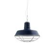 14" The Original™ Studio Light, 705-Navy, Wire Cage, 975-Galvanized, CSW-White Cloth Cord