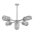 Apollo 5-Light Chandelier, 975-Galvanized, CGG-Standard Cast Guard, RIB-Ribbed Glass
