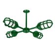 Sputnik 4-Light Chandelier, 307-Emerald Green, TGG-Heavy Duty Cast Guard, FST-Frosted Glass