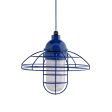 12" Blue Collar, 700-Royal Blue, RIB-Ribbed Glass, CSUW-Blue & White Cloth Cord
