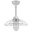 14" Blue Collar, 975-Galvanized, FST-Frosted Glass, Hang Straight Canopy
