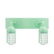 Static Ring LED Double Vanity Light, Straight Arm Mounting, 311-Jadite, RIB-Ribbed Glass