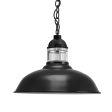 18" Outback, 100-Black, Guard in 975-Galvanized, RIB-Ribbed Glass, CSB-Black Cloth Cord