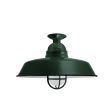 14" Rochester, 300-Dark Green, CGG-Standard Cast Guard, FST-Frosted Glass
