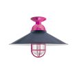 18" Syracuse, 705-Navy, Mounting in 490-Magenta, CGG-Standard Cast Guard, RIB-Ribbed Glass