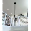 Atomic Topless LED Multi-Light Chandelier, 100-Black, Standard Black Cord, Standard Cast Guard, Ribbed Glass | Customer Submission
