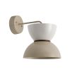Duo LED Sconce, Top in 815-Light Grey, Bottom in 607-Taupe, Walnut Wood Ring, Mounting in 607-Taupe