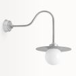 16" Cassidy LED Globe Gooseneck Light, 975-Galvanized, G24 Gooseneck Arm